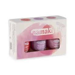 Nagellack 3er Set Kirschrot-Lila-Rosa-Glitzer abziehbar