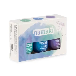 Nagellack 3er Set Türkis-Blau-Lila-Glitzer abziehbar