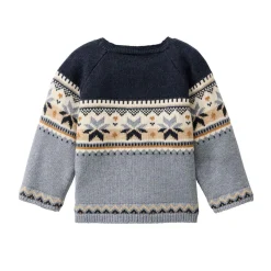 Norweger-Pullover blaugrau 74/80