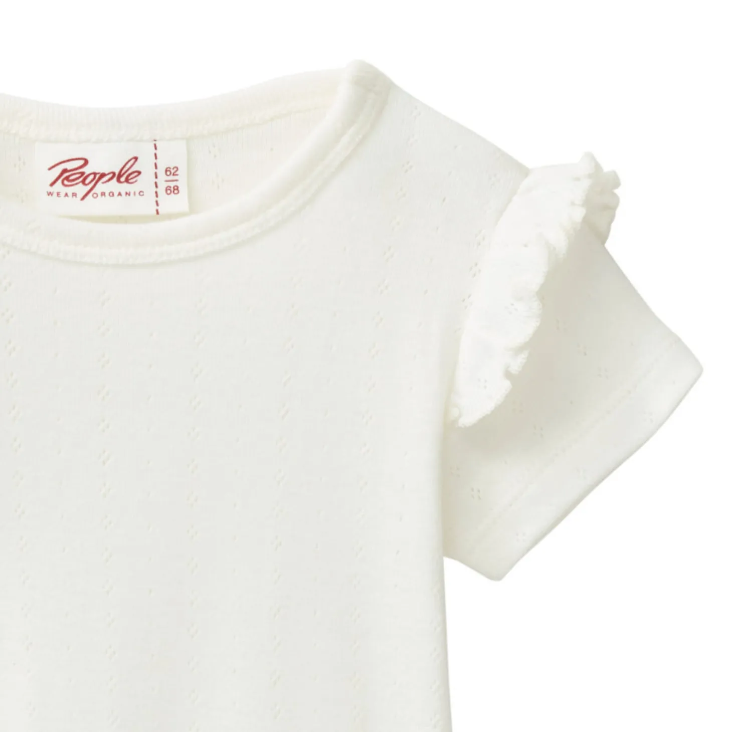 Pointelle-Kurzarmbody mit Rüschen weiß 62/68