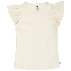 Ripp-Kurzarmshirt mit Volant creme 104