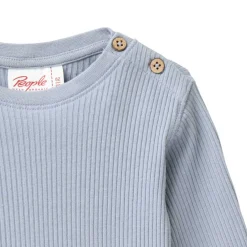 Ripp-Langarmshirt blaugrau 98/104