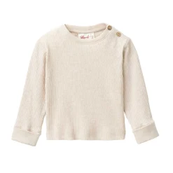 Ripp-Langarmshirt kitt mélange 98/104