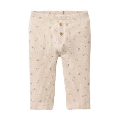 Ripp-Leggings "Blümchen" mit Rüschen sand  86/92