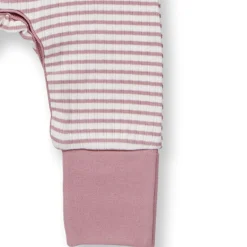 Ripp-Strampler geringelt dusty rose 62/68