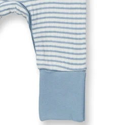 Ripp-Strampler geringelt light denim 86