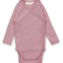 Ripp-Wickelbody dusty rose 50/56