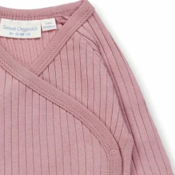 Ripp-Wickelbody dusty rose 50/56