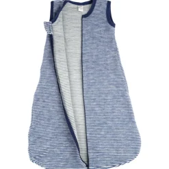 Schlafsack Wollfrottee marine Ringel 90 cm