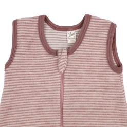 Schlafsack Wollfrottee mauve Ringel 70 cm