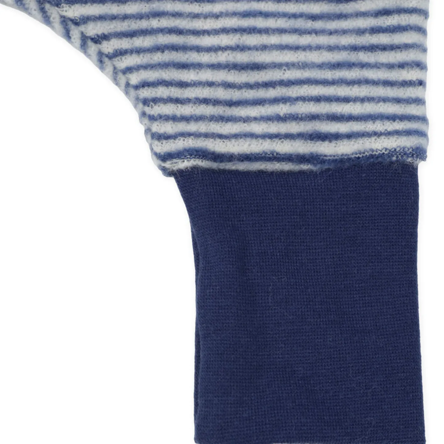 Schlafsack Wollfrottee mit Bein marine 74/80