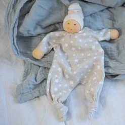 Schmusepuppe Sterne greige