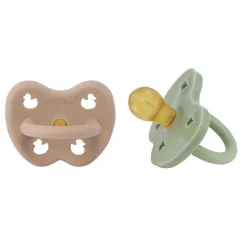 Schnuller 2er-Pack rund "tan beige & moos green" 3-36 Monate