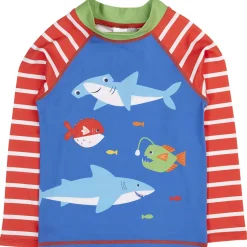 Schwimmshirt "Ocean" blau-rot UPF 50+ 110