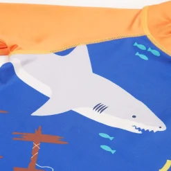 Schwimmshirt "Tiefsee" blau-orange UPF 40+ 104
