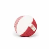 Stoff Rasselball rot / weiß