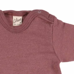 Strampelanzug Wolle Seide mauve 50
