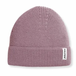 Strick-Beanie Merinowolle mauve 2-4y