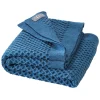 Strickdecke Merinowolle 80x100 cm Taubenblau
