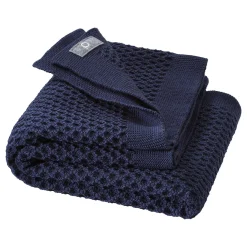 Strickdecke Merinowolle 80x100 cm indigo