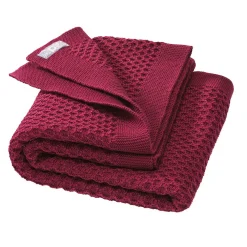 Strickdecke Merinowolle 80x100 cm cassis