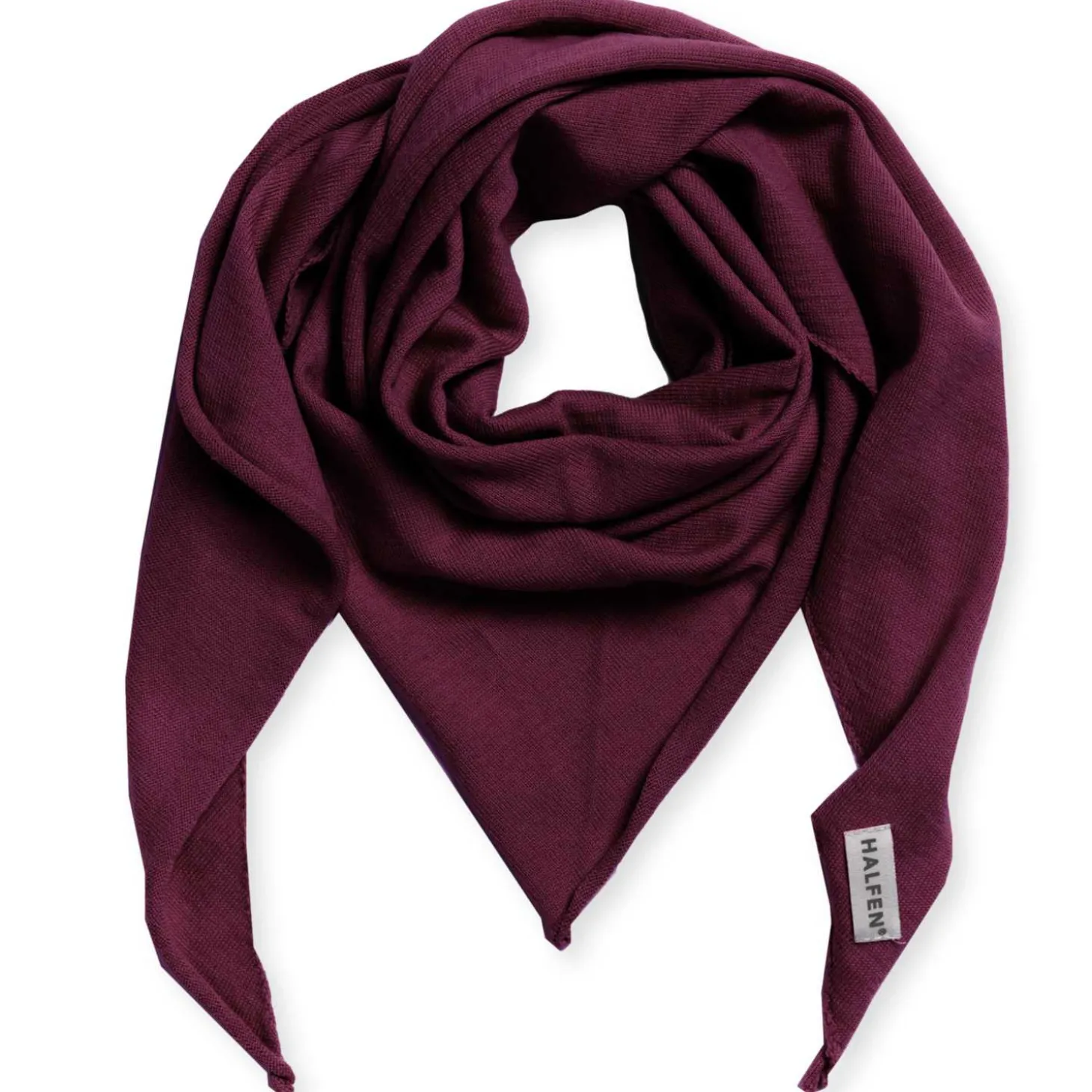 Strick-Dreieckstuch Merinowolle cherry