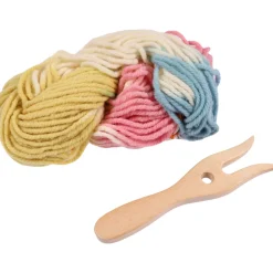 Strickgabel + Strickwolle 50g pastell