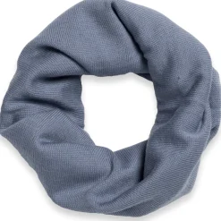 Strick-Loopschal Merinowolle rauchblau