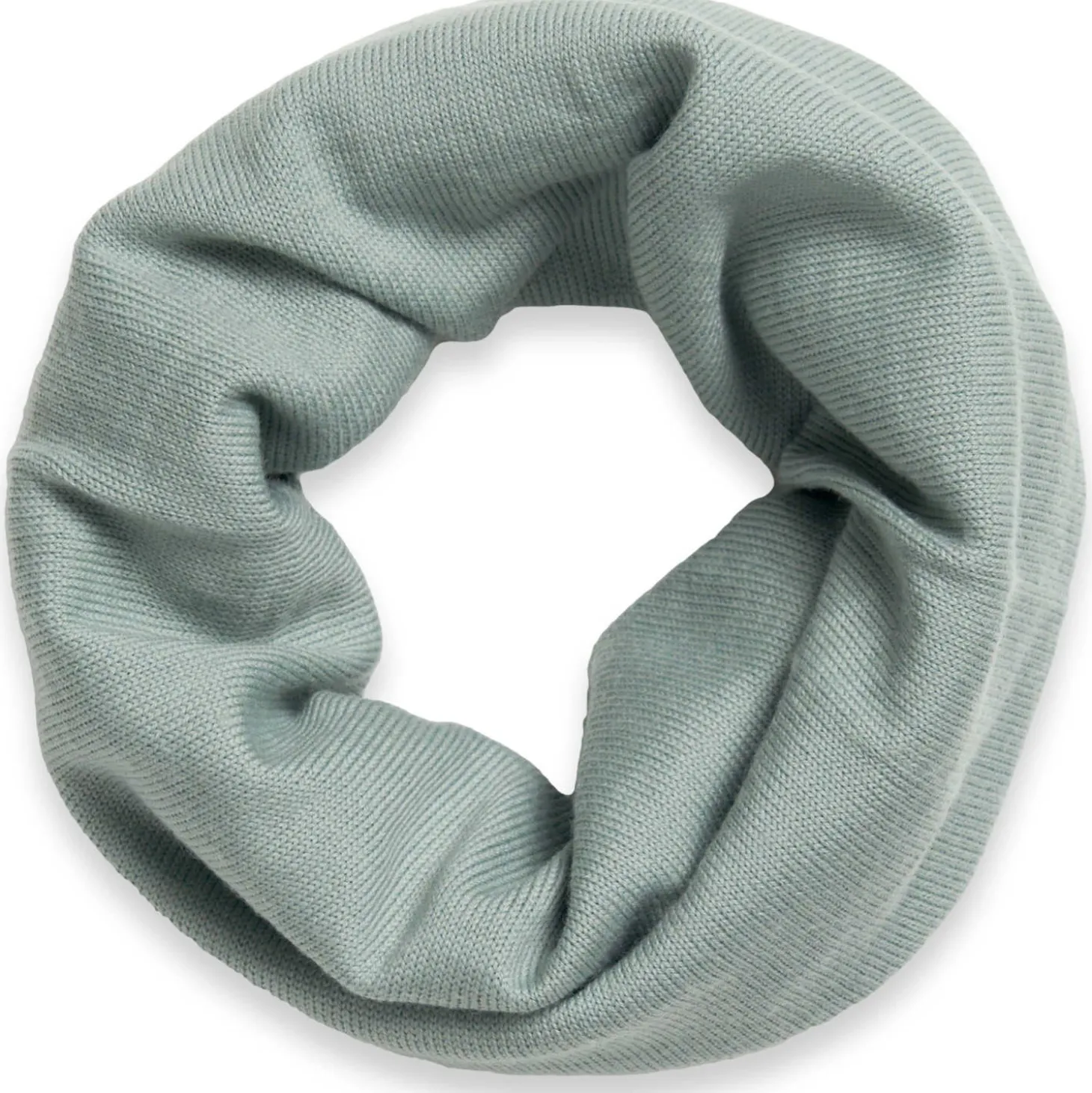 Strick-Loopschal Merinowolle mint