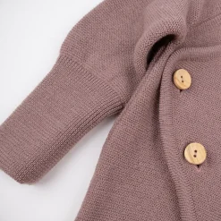Strick-Overall Merinowolle mauve 62/68