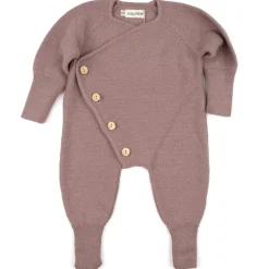 Strick-Overall Merinowolle mauve 62/68