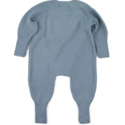 Strick-Overall Merinowolle rauchblau 62/68