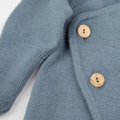 Strick-Overall Merinowolle rauchblau 62/68
