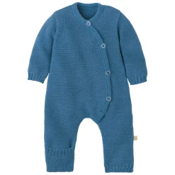 Strick-Overall Merinowolle taubenblau 62/68