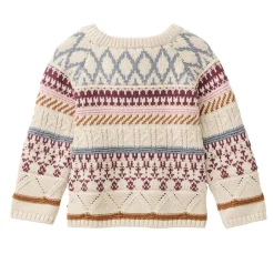 Strick-Pullover gemustert kitt mélange 110/116