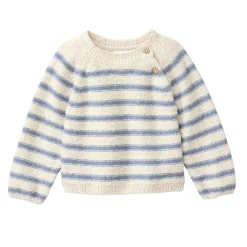 Strick-Pullover hellbeige geringelt 98/104