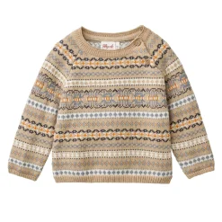 Strick-Pullover sand gemustert 98/104