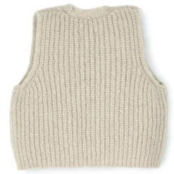 Strick-Weste mit Merinowolle und Alpaka beige 110/116