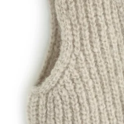 Strick-Weste mit Merinowolle und Alpaka beige 110/116