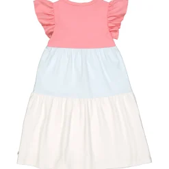 Stufen-Kleid mit Flügelarm bubblegum-creme 116