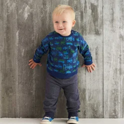 Sweatpullover "Traktoren" blau 86