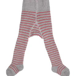 Thermo-Strumpfhose Frottee grau-rot 68/74