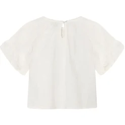 T-Shirt mit Stickerei warmweiß 122