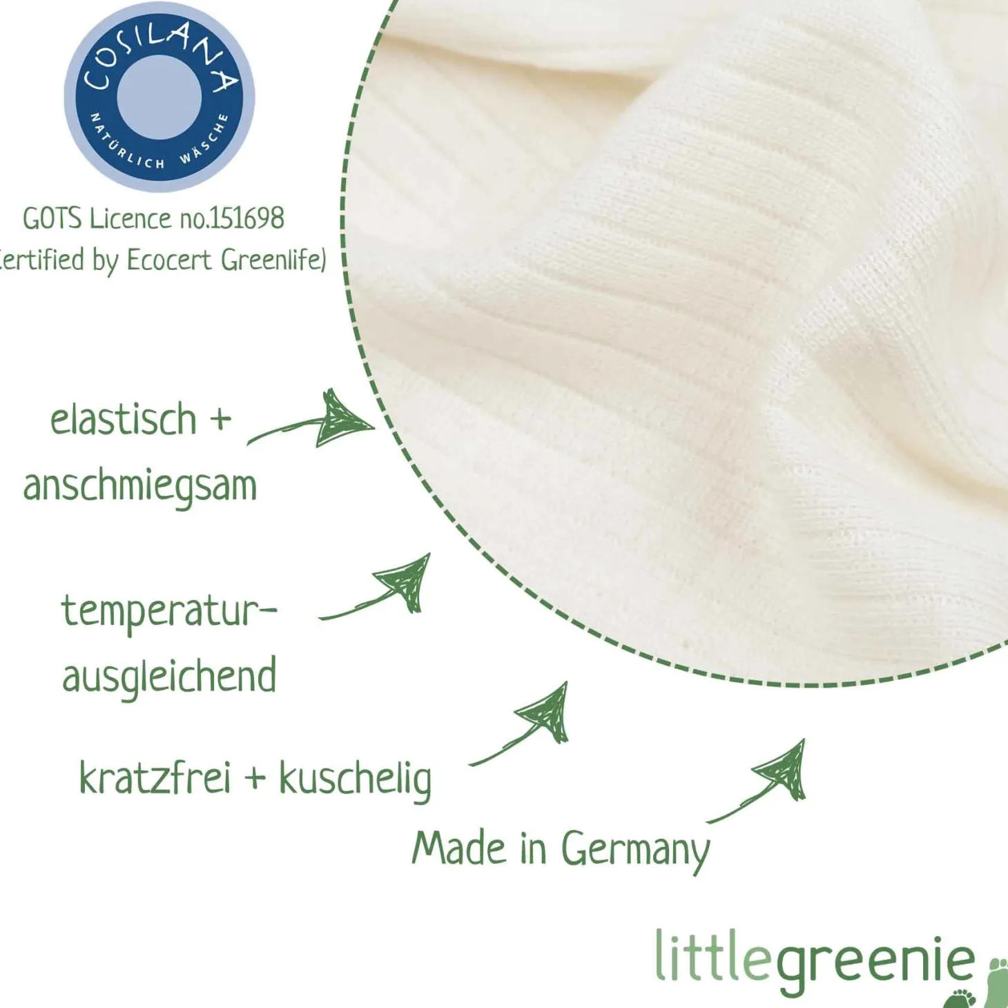 Unterhemd Baumwolle Wolle Seide natur 92
