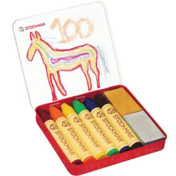 Wachsmalstifte "Regenbogen" 6er Set +2 Blöcke
