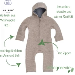 Walk-Overall mit Reißverschluss greige 62/68