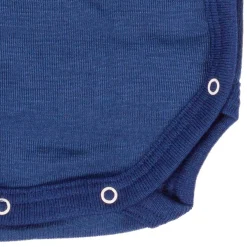 Wickelbody Wolle Seide blau 50/56