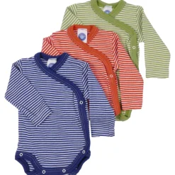 Wickelbody Wolle Seide blau-natur 50/56