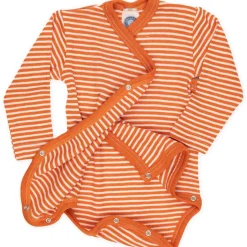 Wickelbody Wolle Seide orange-natur 50/56