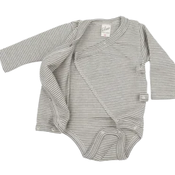 Wickelbody Wolle Seide Ringel khaki 56